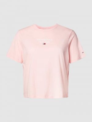 Koszulka z nadrukiem Tommy Jeans Curve różowa