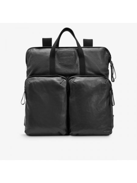 Кожаный рюкзак с карманами Allsaints черный