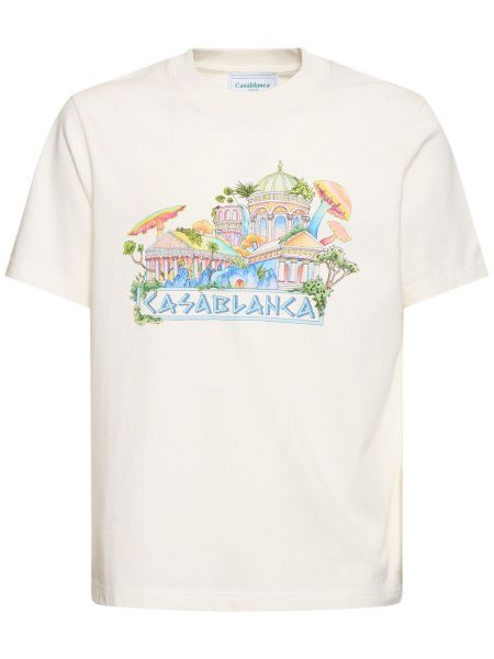 T-shirt med mönster Casablanca vit