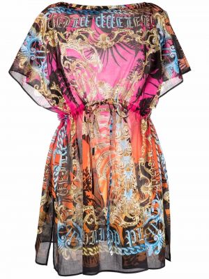 Φόρεμα σε στυλ πουκάμισο με σχέδιο Philipp Plein ροζ