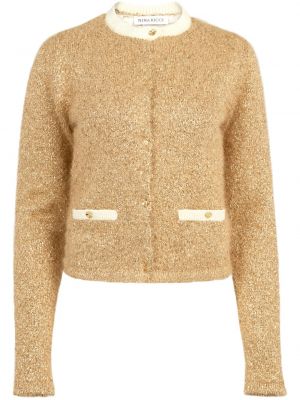 Tweed strickjacke mit rundem ausschnitt Nina Ricci gold