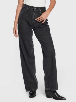 Relaxed fit platėjantys džinsai Calvin Klein Jeans pilka