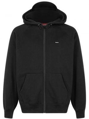 Jacquard pamučna hoodie s kapuljačom Supreme crna