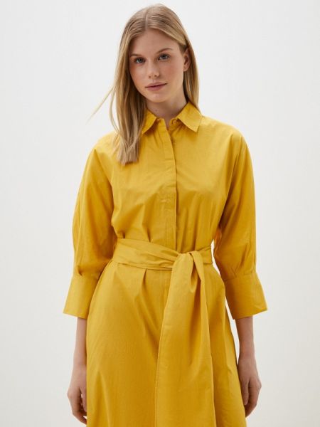 Хлопковое платье-рубашка Fresh Cotton желтое