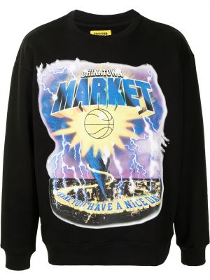 Langes sweatshirt aus baumwoll Market schwarz