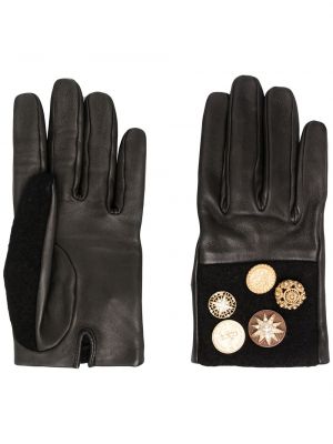 Czarne rękawiczki skórzane w gwiazdy Chanel Pre-owned