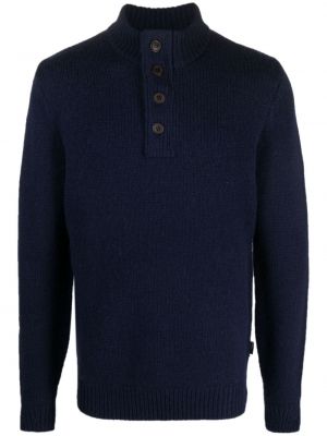 Pletený vlnený sveter Barbour modrá