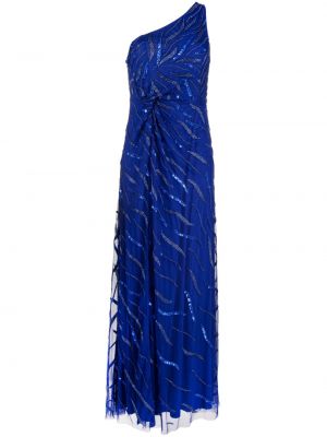 Modré večerní šaty s korálky Aidan Mattox