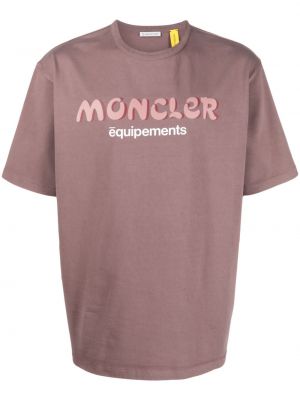 Тениска с принт Moncler розово