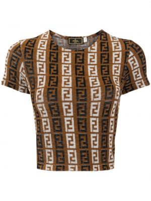 Koszulka bawełniana żakardowa Fendi Pre-owned