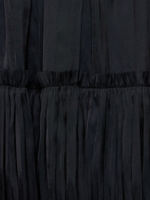 Falda de raso plisada Ulla Johnson negro