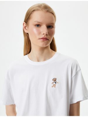 Bavlněné tričko s výšivkou s krátkými rukávy Koton
