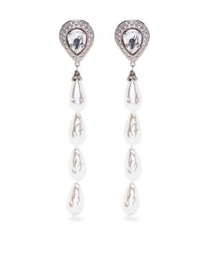 Orecchini con perline con cristalli Alessandra Rich argento