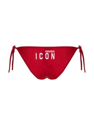 Bikini avec imprimé slogan à imprimé Dsquared2 rouge