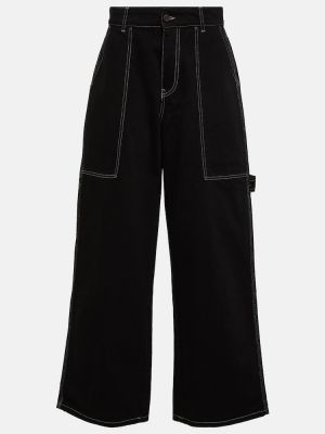 Voľné džínsy s vysokým pásom Stella Mccartney čierna