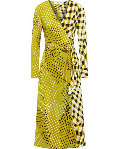 Kopertowa sukienka midi z jedwabiu Diane Von Furstenberg