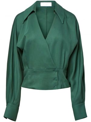 Блуза с v-образно деколте Equipment зелено
