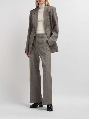 Viskózové hedvábné kalhoty Bottega Veneta šedé
