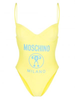 Costum de baie cu imagine Moschino galben