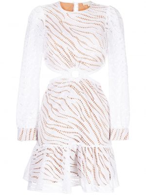 Коктейлна рокля с принт зебра Michael Kors бяло