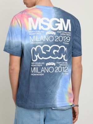 Batikované bavlněné tričko jersey Msgm