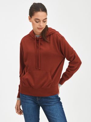 Flisas džemperis su gobtuvu Gap raudona