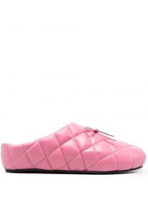 Pantofi loafer din piele matlasate Abra roz