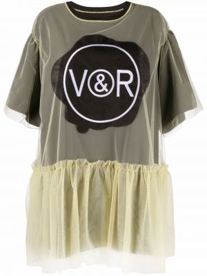 Mini-abito con stampa Viktor & Rolf giallo