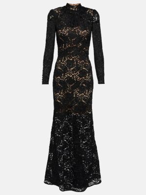 Μάξι φόρεμα με δαντέλα Self-portrait μαύρο