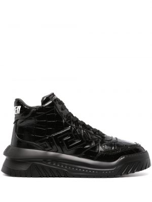 Δερμάτινα sneakers Versace μαύρο