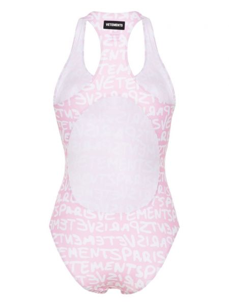 Raštuotas maudymosi kostiumėlis Vetements rožinė