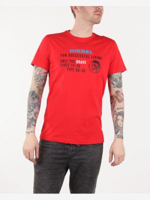 T-shirt Diesel, czerwony