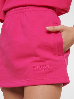 Mini sukně s výšivkou jersey Vetements růžové