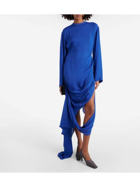 Asymetrické midi šaty Acne Studios modrá