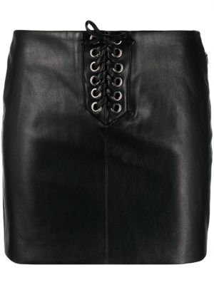 Φούστα mini με κορδόνια με δαντέλα Rotate μαύρο