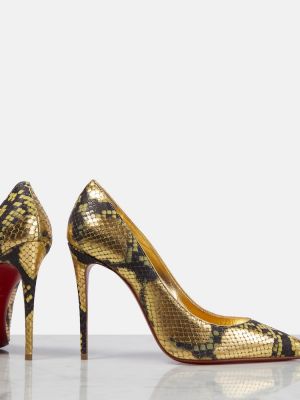 Pantofi cu toc din piele cu imagine cu model piele de șarpe Christian Louboutin