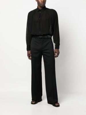 Transparente seiden hemd Saint Laurent schwarz