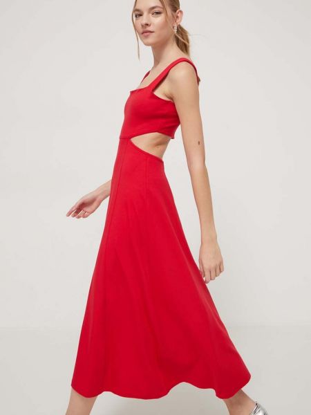 Midi haljina Superdry crvena