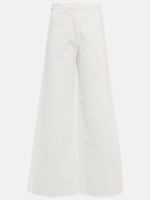 Laia lõikega kõrge vöökohaga teksapüksid Loro Piana valge