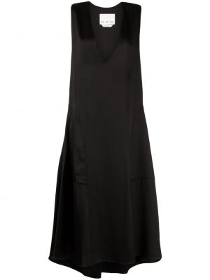 Satin ärmelloses kleid mit v-ausschnitt Sa Su Phi schwarz
