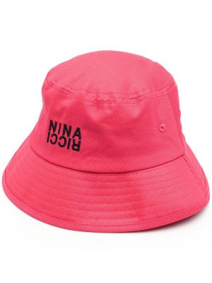 Brodert bøttehatt Nina Ricci rosa