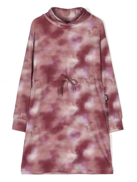 Vestito con stampa con collo alto tie-dye Hundred Pieces rosa