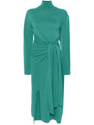 Μάλλινη μίντι φόρεμα Christian Wijnants πράσινο