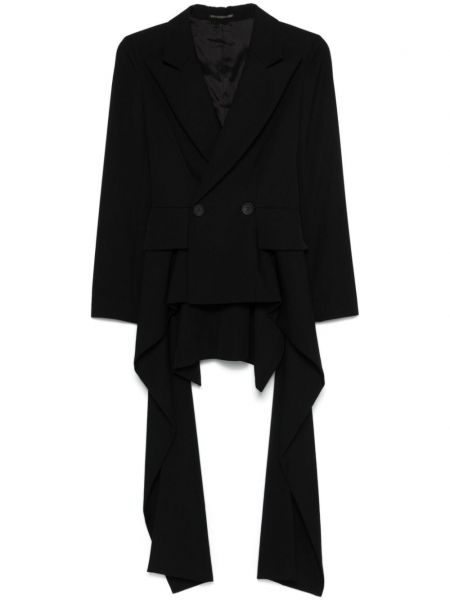 Draperet dobbeltradet blazer Yohji Yamamoto sort