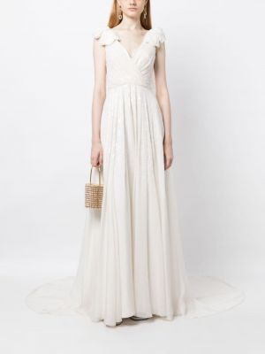 Sukienka z cekinami plisowana Jenny Packham biała
