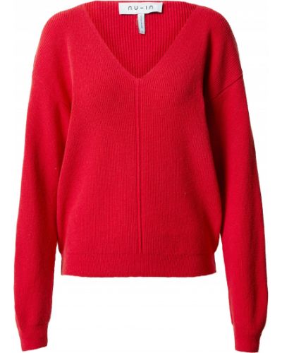 Jednofarebný bavlnený priliehavý sveter Nu-in
