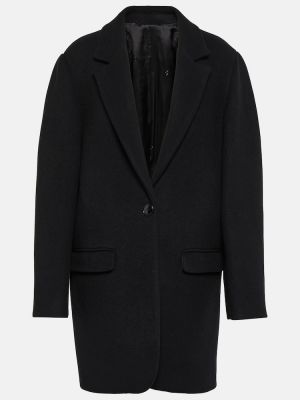 Gyapjú kabát Isabel Marant fekete