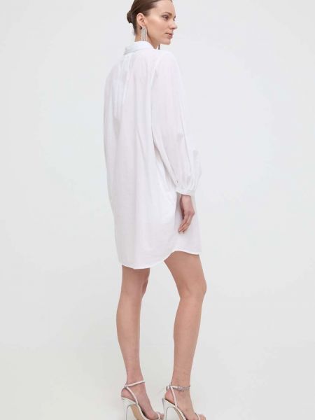 Bavlněné mini šaty Silvian Heach bílé