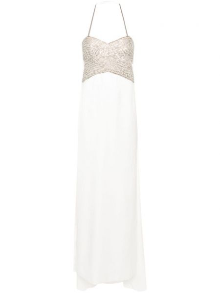 Вечерна рокля с кристали Genny бяло