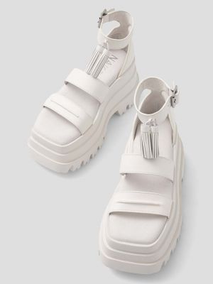 Kožne sandale s platformom Naked Wolfe bijela